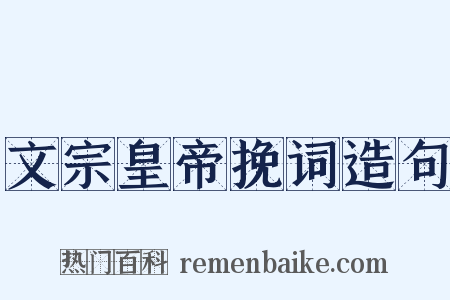文宗皇帝挽词造句是什么意思的图片